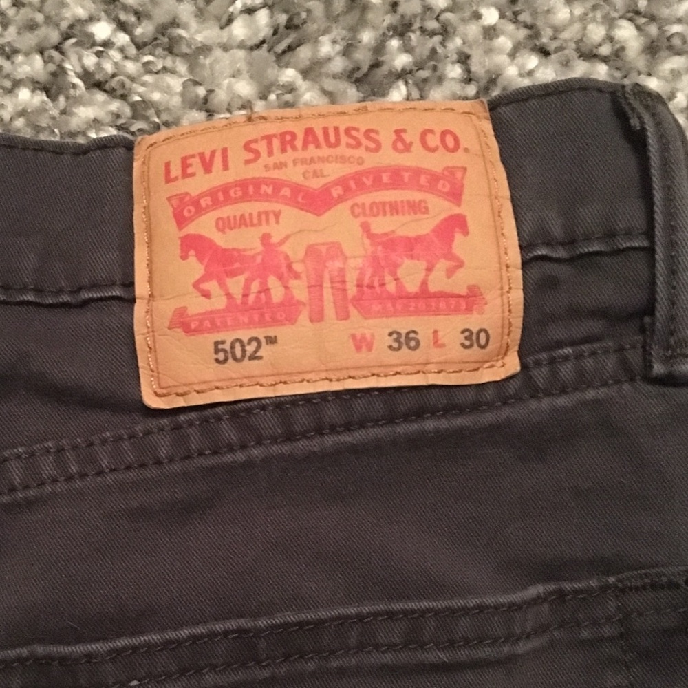 LEVI’s Men’s 502 Charcoal Grey Jeans W 36 L 30